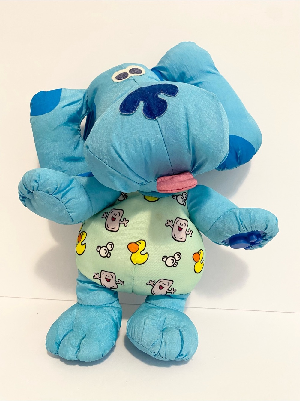 Blues Clues Vintage Tyco 1998 Plush Nylon Bath Time Plush Puppy 10” 90s Toy
